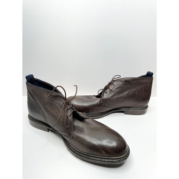 Base London Men’s Shoes Brown Leather Size 8 Lace Up Round Toe Casual - Picture 6 of 12